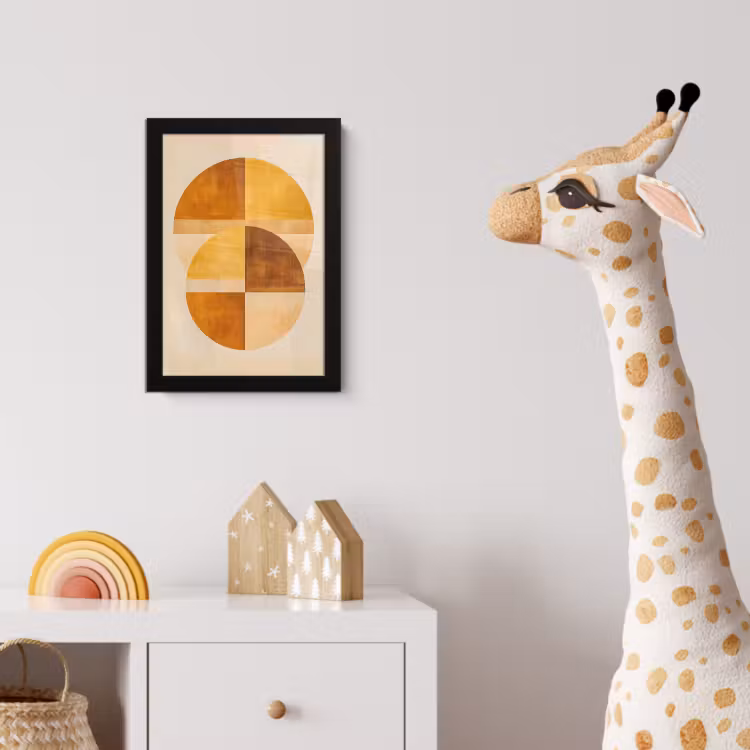 Poster met lijst - Cirkels - Geel - Minimalistisch — 5