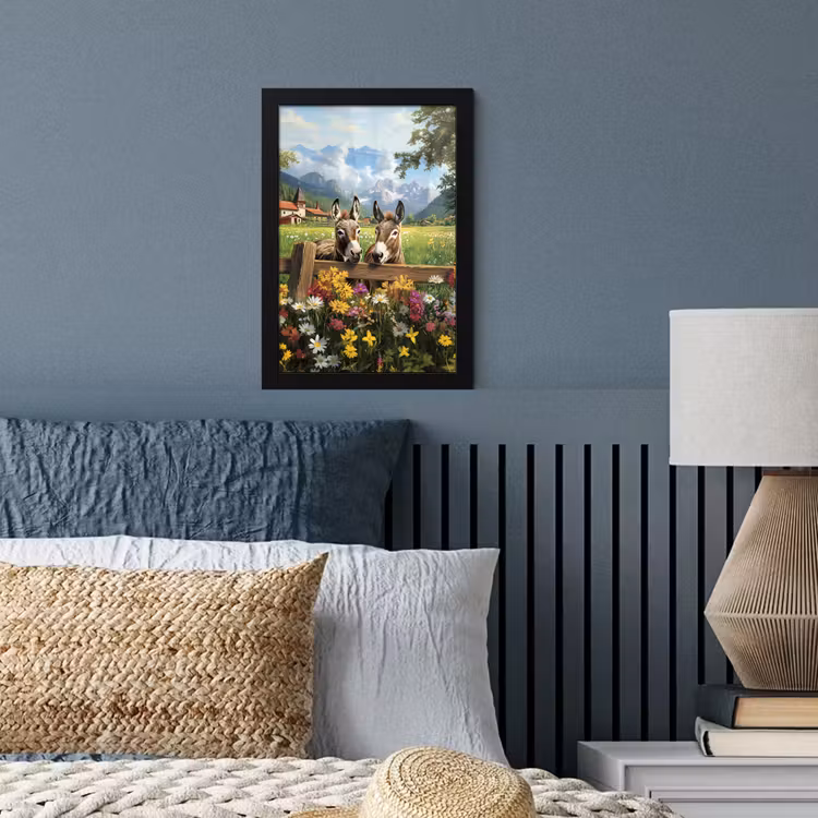 Poster met lijst - Ezels - Bloemen - Zomers — 4