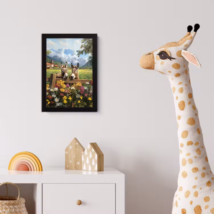 Poster met lijst - Ezels - Bloemen - Zomers — 5