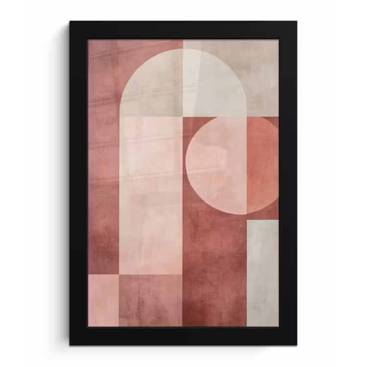 Poster met lijst - Figuren - Abstract - Roze — 1