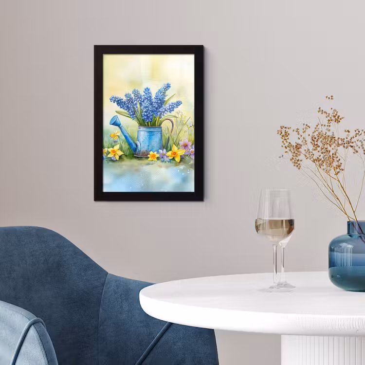 Poster met lijst - Gieter - Lavendel - Bloesems — 2