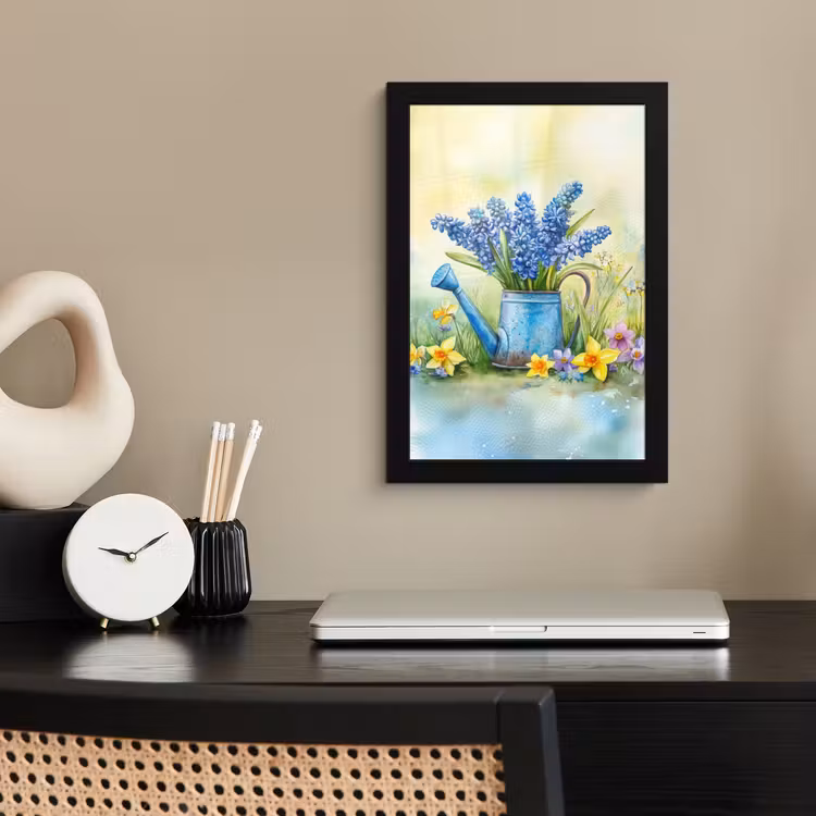Poster met lijst - Gieter - Lavendel - Bloesems — 3