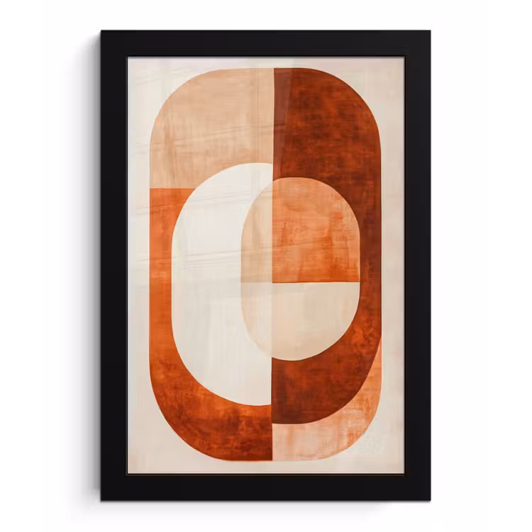 Poster met lijst - Illustratie - Abstract - Vormen - Rood — 1
