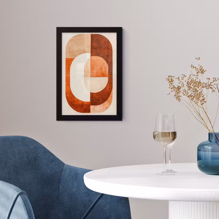 Poster met lijst - Illustratie - Abstract - Vormen - Rood — 2