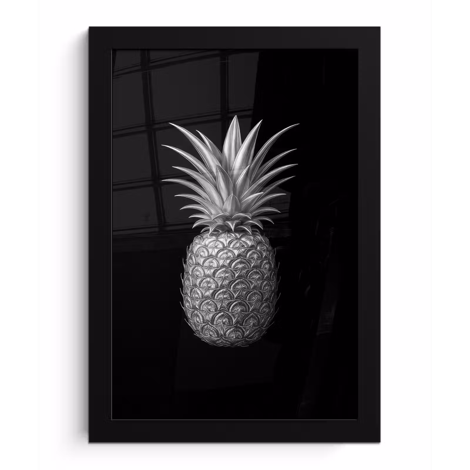 Poster met lijst - Ananas - Gedetailleerd - Bladeren — 1