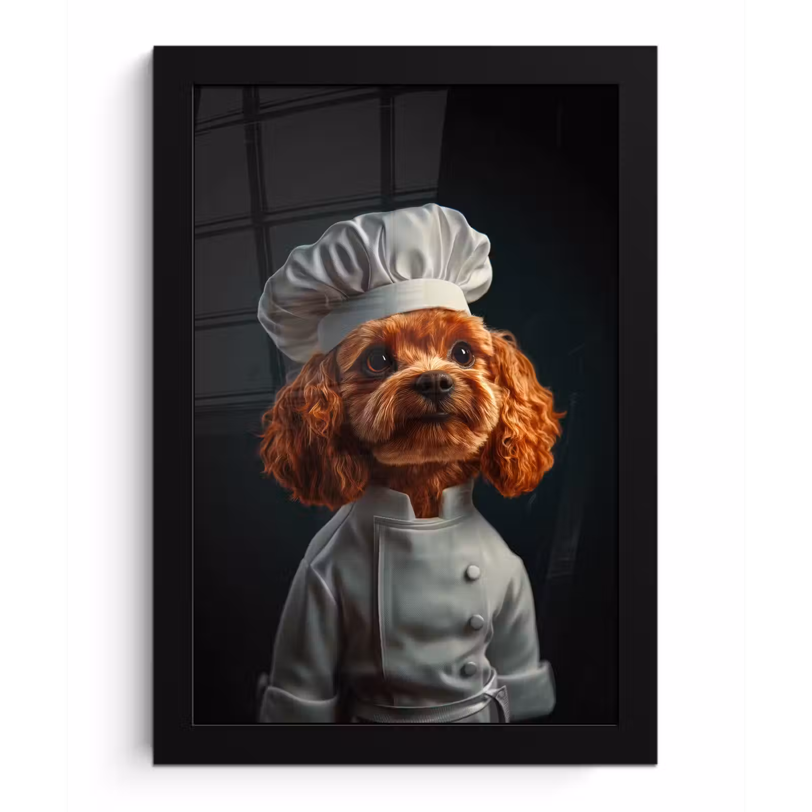 Poster met lijst - Bruin - Kok - Hondje — 1