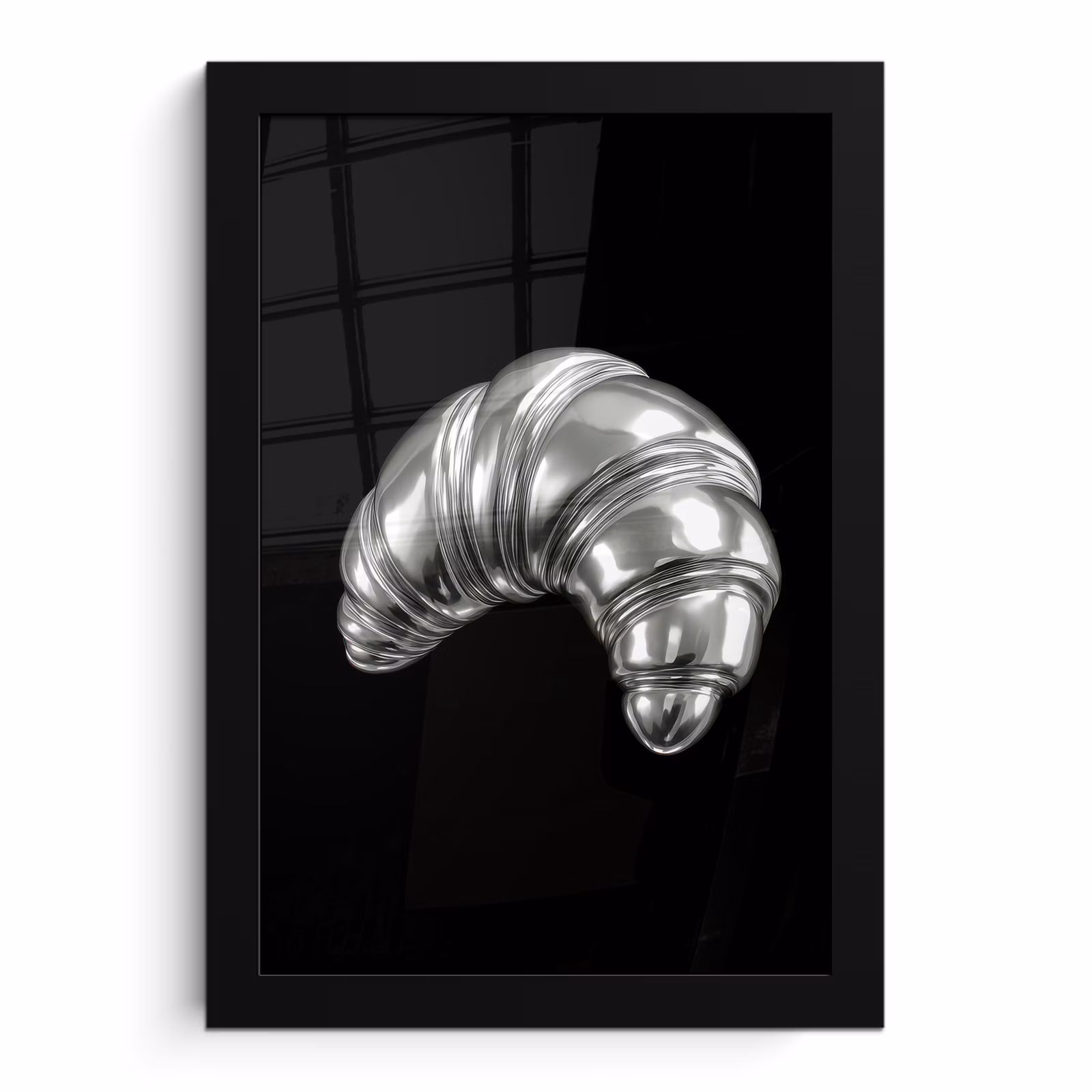 Poster met lijst - Croissant - Metaal - Zilver — 1