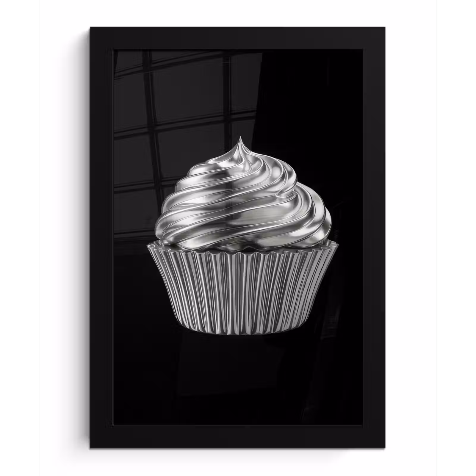 Poster met lijst - Cupcake - Luxueus - Zilver — 1
