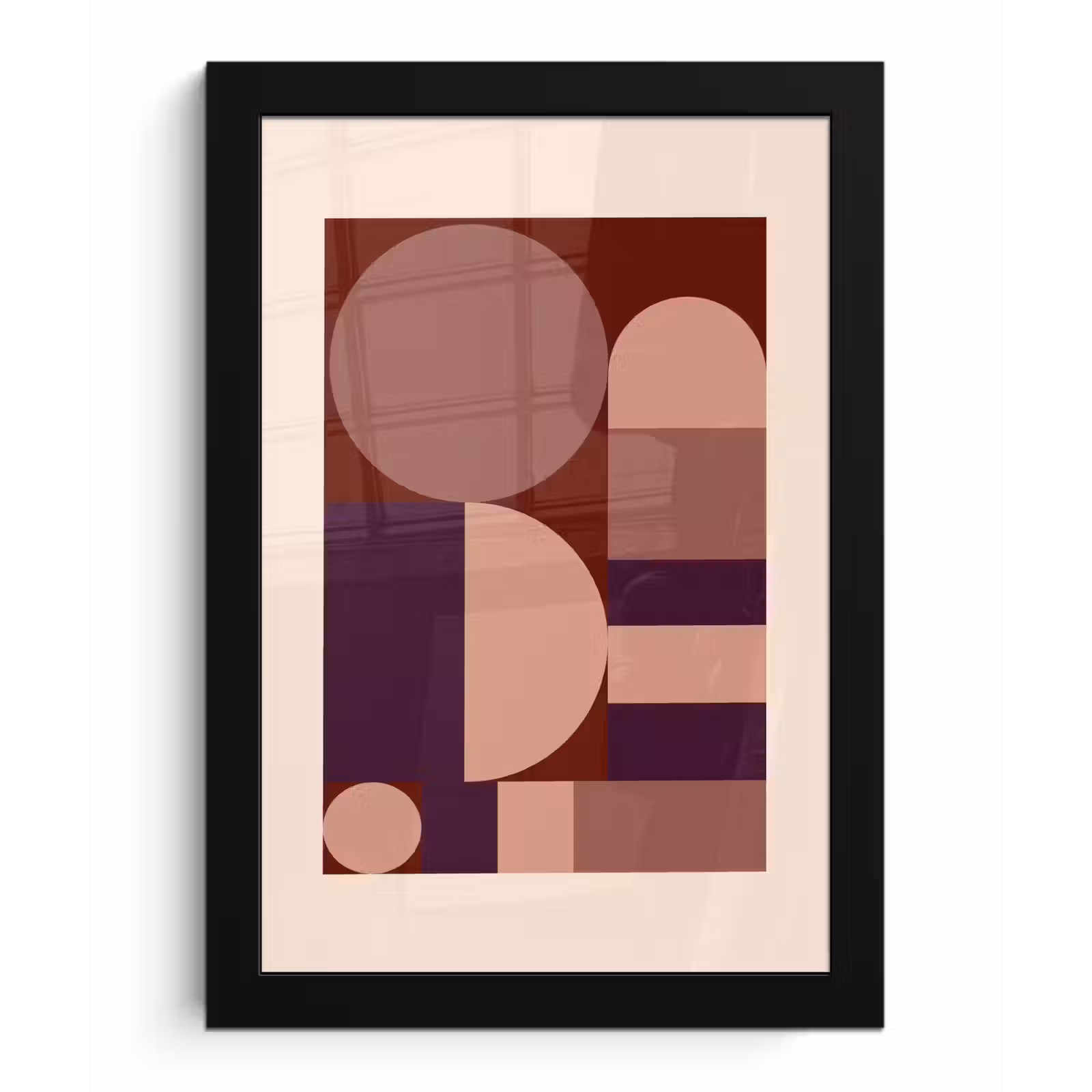 Poster met lijst - Geometrisch - Cirkels - Rood — 1