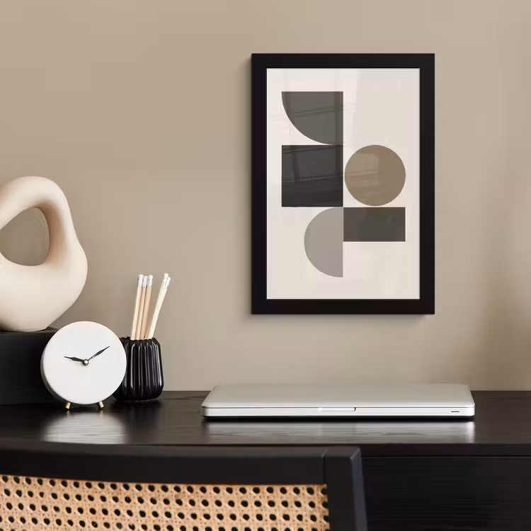 Poster met lijst - Aardetinten - Abstracte compositie - Eenvoudige vormen — 3