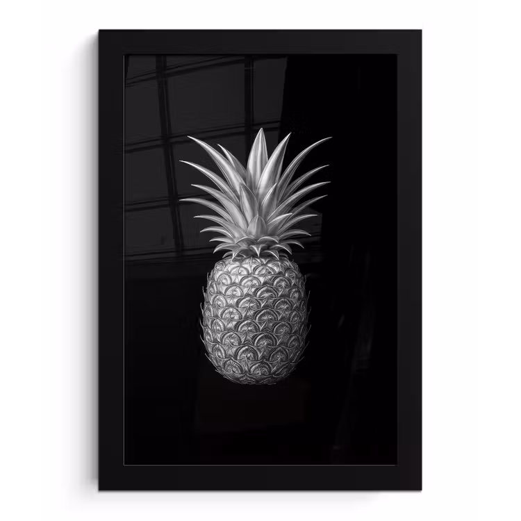 Poster met lijst - Ananas - Gedetailleerd - Bladeren — 1