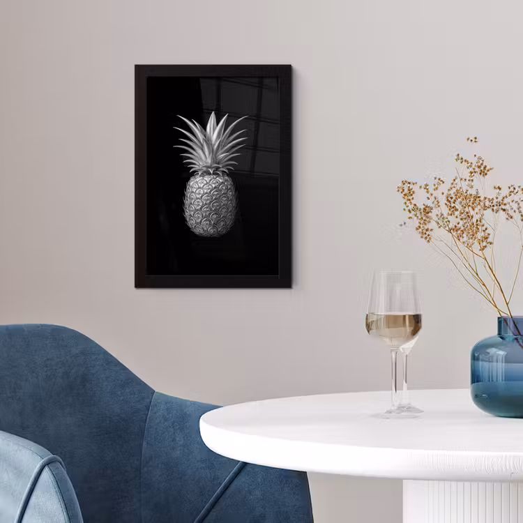Poster met lijst - Ananas - Gedetailleerd - Bladeren — 2