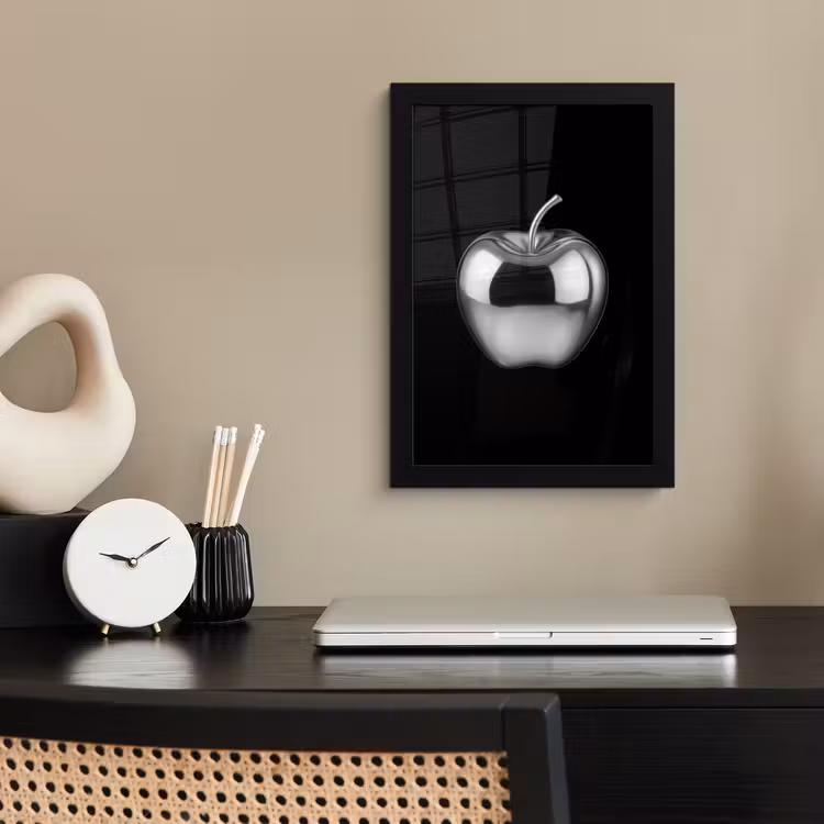 Poster met lijst - Appel - Metallic - Symmetrisch — 3