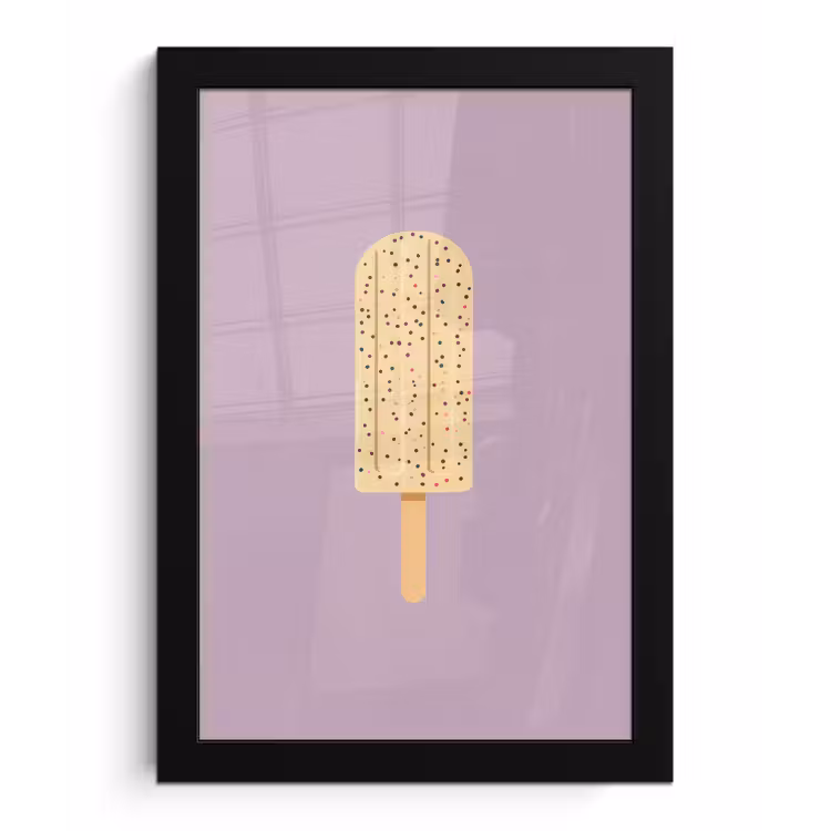 Poster met lijst - Beige - Ijsje - Spikkels — 1