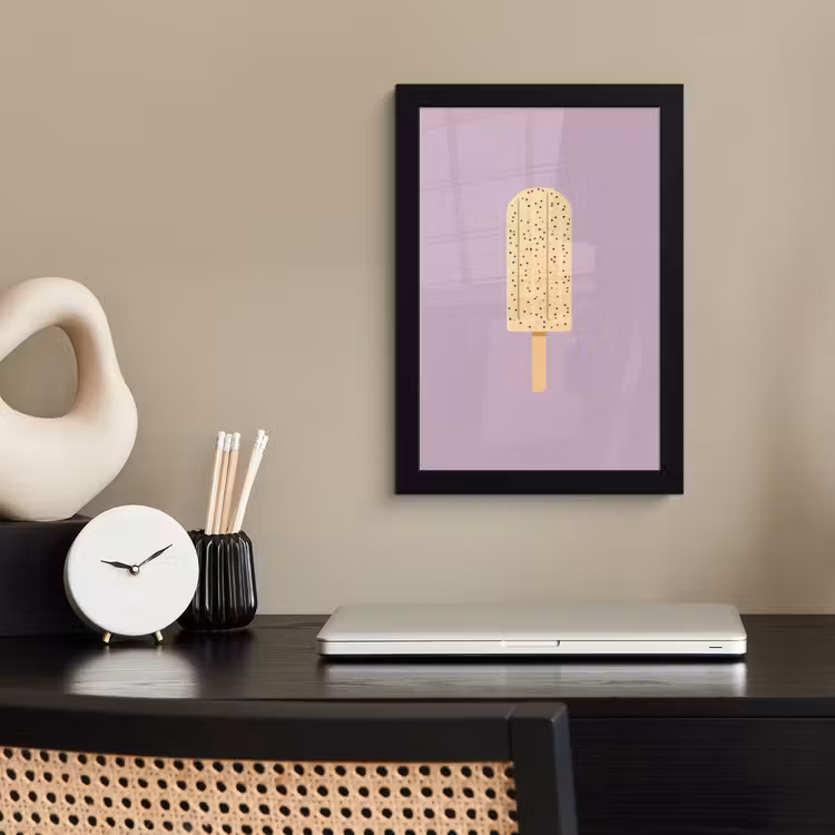 Poster met lijst - Beige - Ijsje - Spikkels — 3