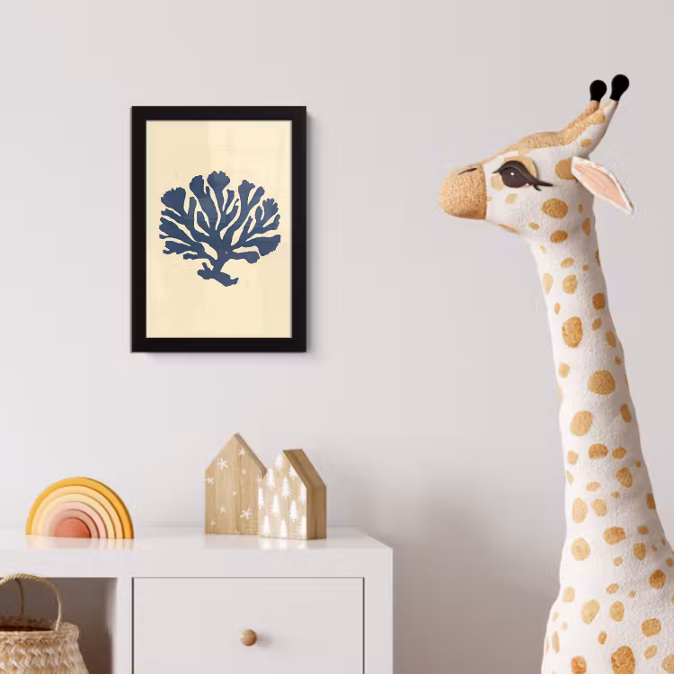 Poster met lijst - Blauw koraal - Vertakkingen - Beige — 5