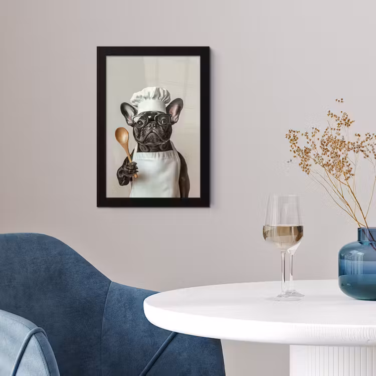 Poster met lijst - Bril - Hond - Kok — 2