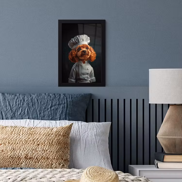 Poster met lijst - Bruin - Kok - Hondje — 4