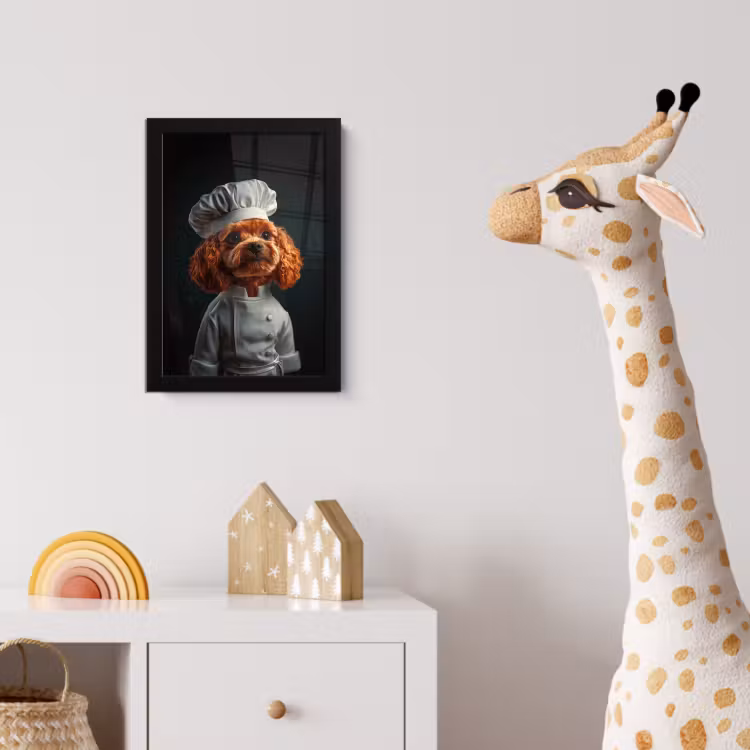 Poster met lijst - Bruin - Kok - Hondje — 5