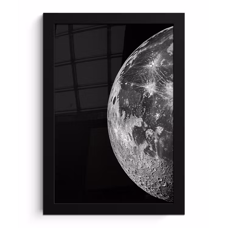 Poster met lijst - Close-up - Maan - Wit - Textuur — 1