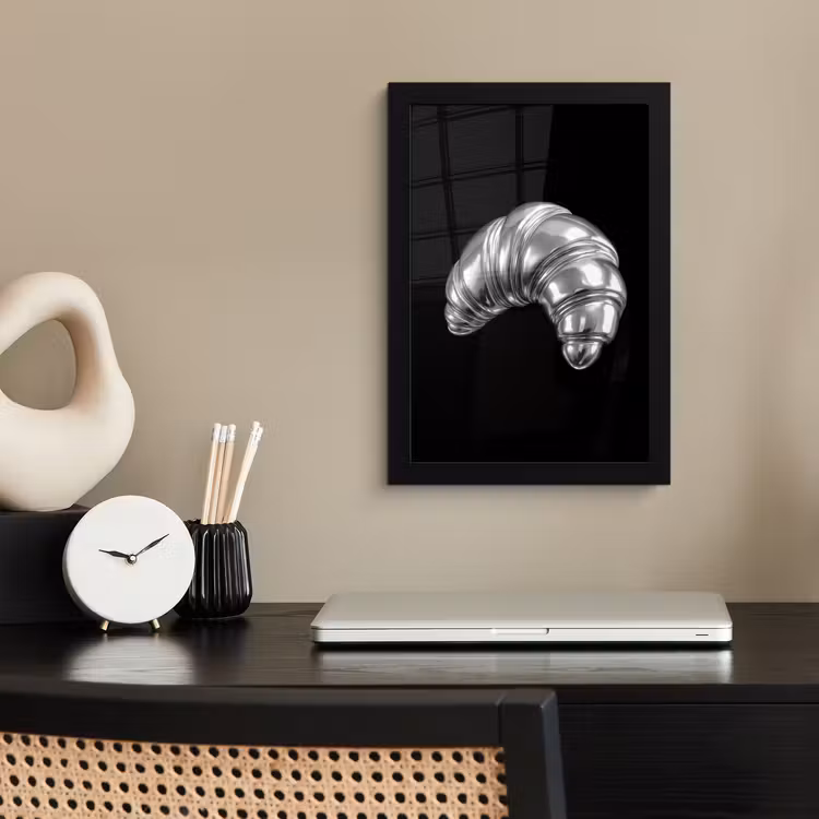 Poster met lijst - Croissant - Metaal - Zilver — 3