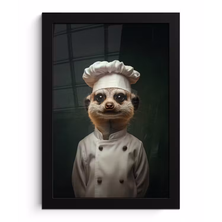 Poster met lijst - Dier - Kok - Stokstaartje — 1