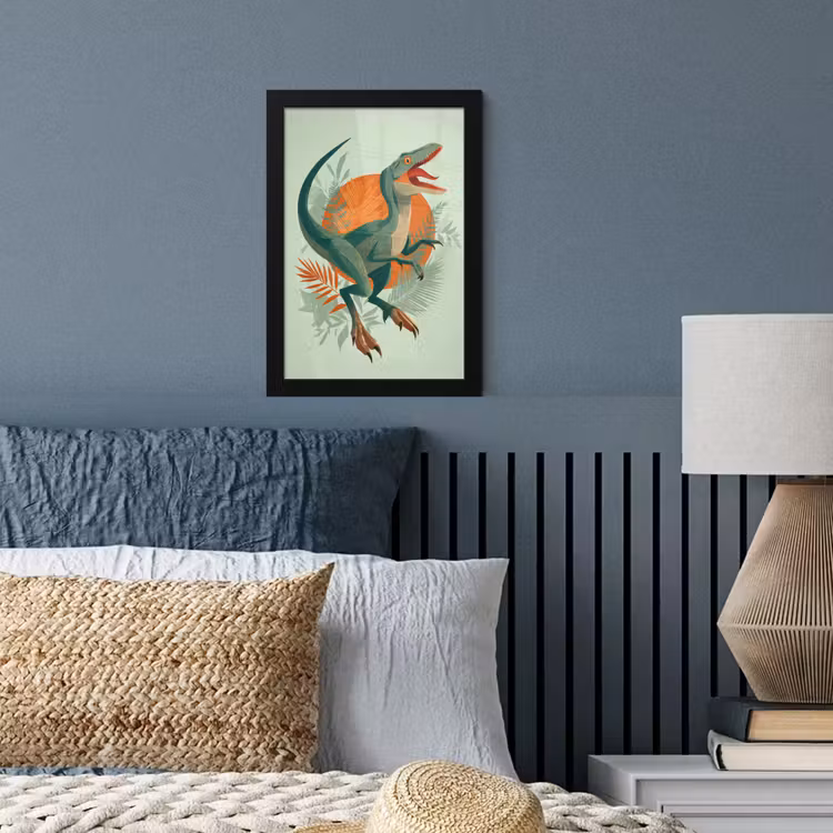 Poster met lijst - Dino - Bladeren - Grafisch - Groen — 4