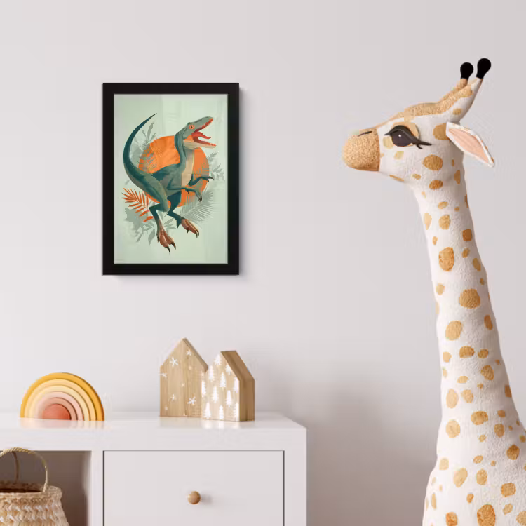 Poster met lijst - Dino - Bladeren - Grafisch - Groen — 5