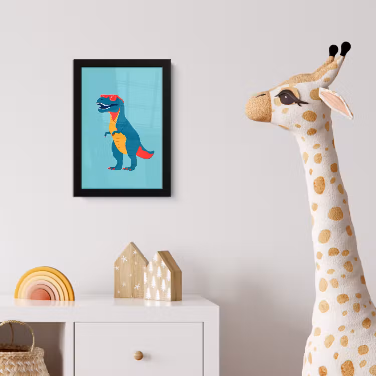 Poster met lijst - Dinosaurus - Blauw - Zonnebril — 5