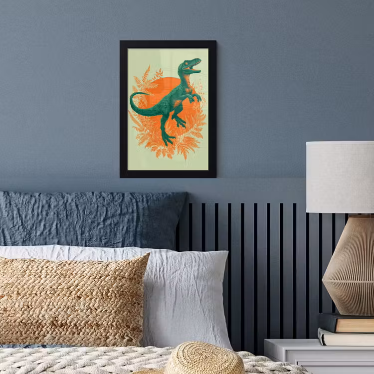 Poster met lijst - Dinosaurus - Groen - Planten - Cirkel — 4