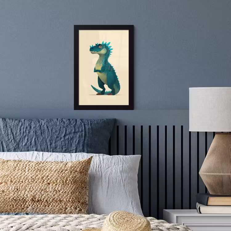 Poster met lijst - Dinosaurus - Turquoise - Stekels — 4