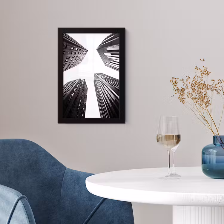 Poster met lijst - Gebouwen - Lucht - Zwart — 2