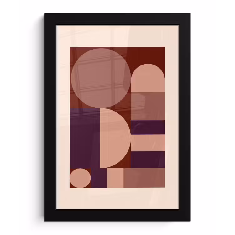 Poster met lijst - Geometrisch - Cirkels - Rood — 1