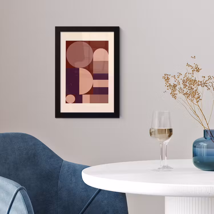 Poster met lijst - Geometrisch - Cirkels - Rood — 2