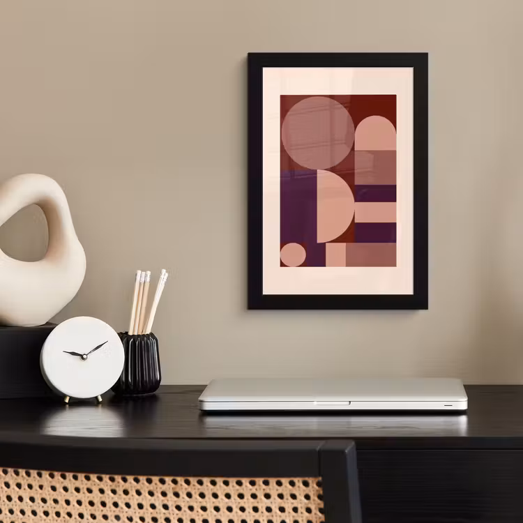 Poster met lijst - Geometrisch - Cirkels - Rood — 3