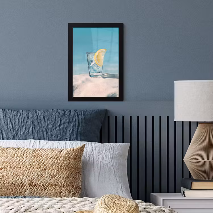 Poster met lijst - Glas - ijsblokjes - Citroen — 4