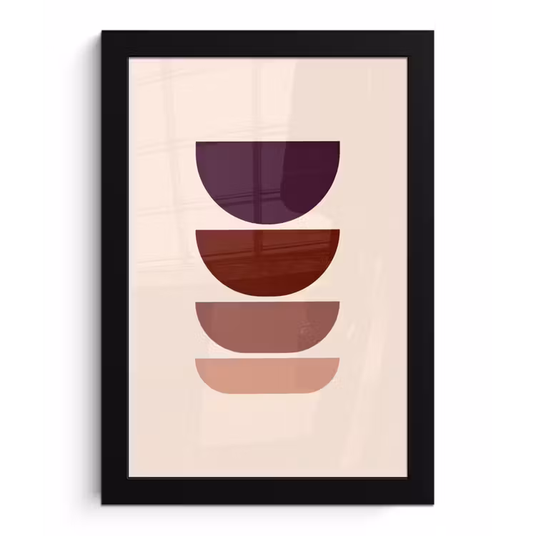 Poster met lijst - Harmonieus - Symmetrisch - Rood — 1