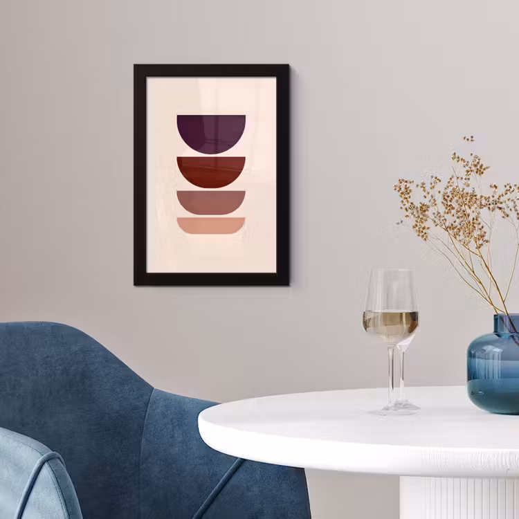 Poster met lijst - Harmonieus - Symmetrisch - Rood — 2