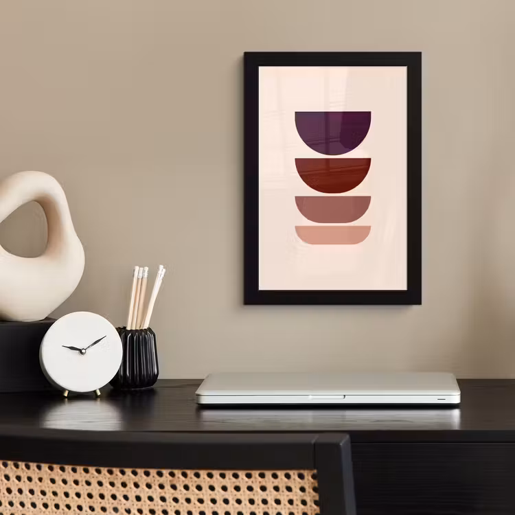 Poster met lijst - Harmonieus - Symmetrisch - Rood — 3