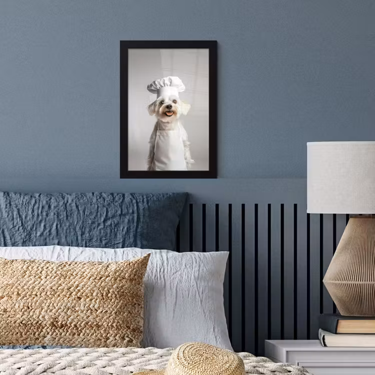 Poster met lijst - Hond - Wit - Kok — 4