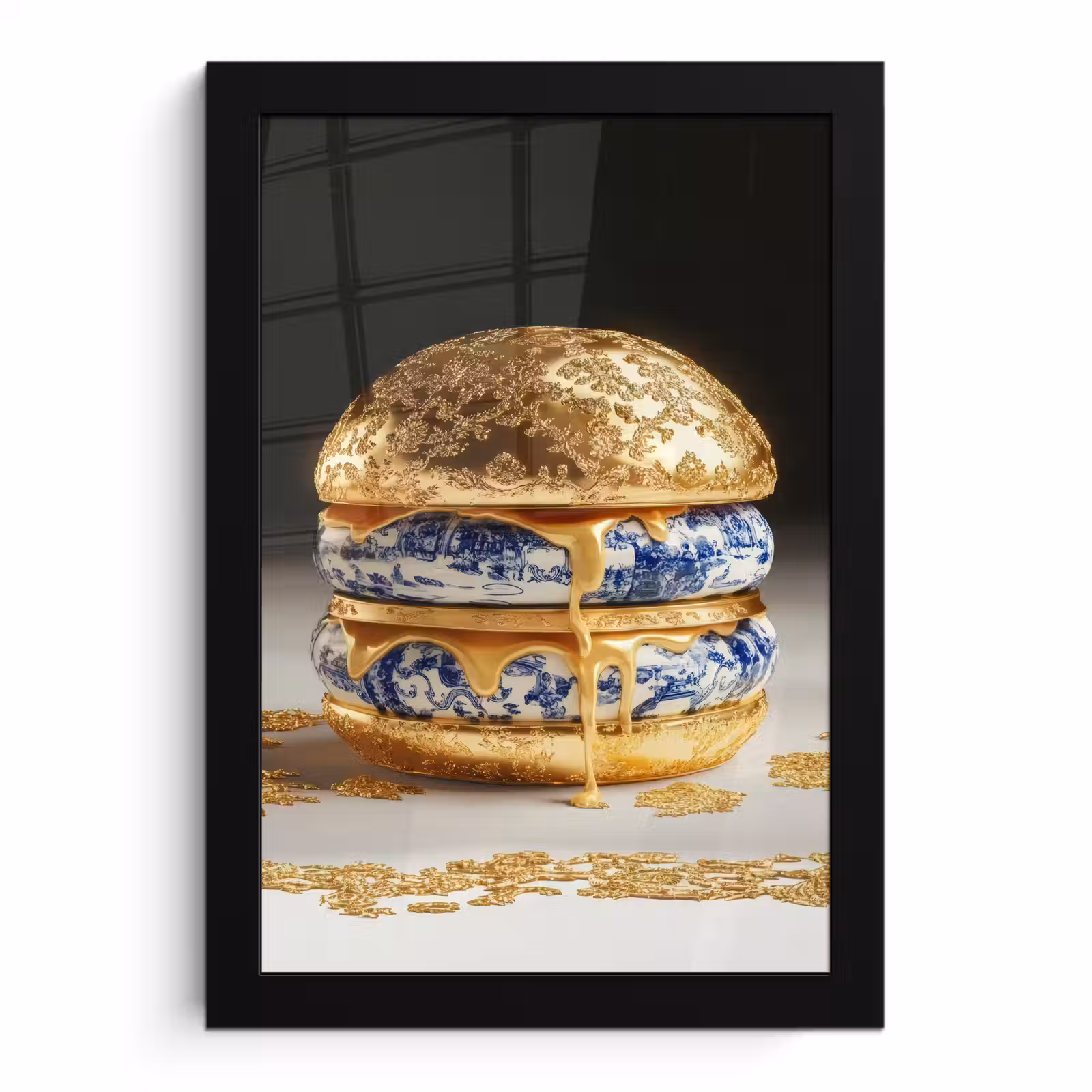 Poster met lijst - Delftsblauw - Goud - Burger — 1