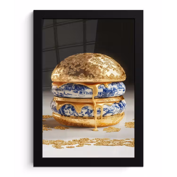 Poster met lijst - Delftsblauw - Goud - Burger — 1