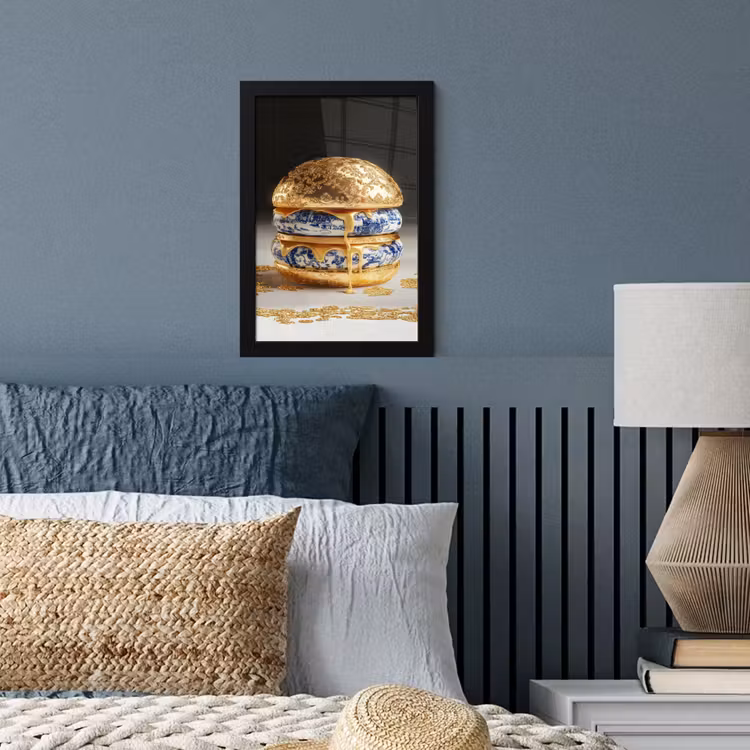 Poster met lijst - Delftsblauw - Goud - Burger — 4