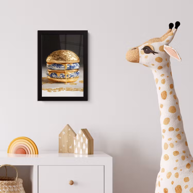 Poster met lijst - Delftsblauw - Goud - Burger — 5