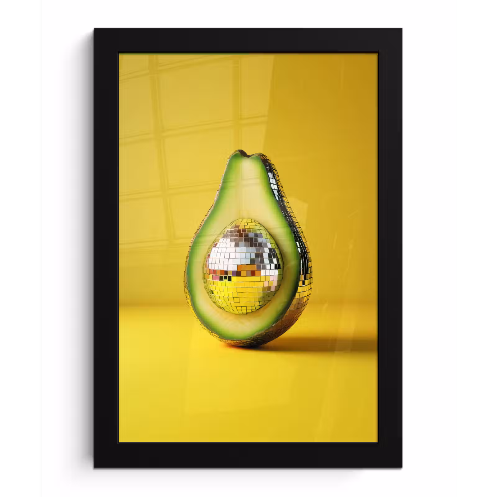 Poster met lijst - Avocado - Discobal - Geel - Glitter — 1