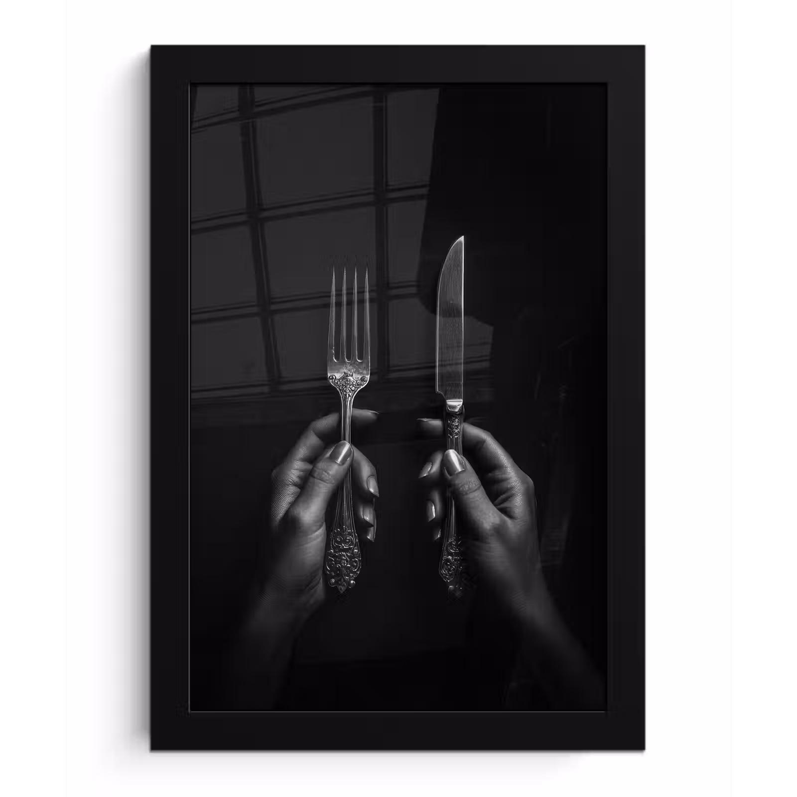 Poster met lijst - Bestek - Zwart - Wit — 1