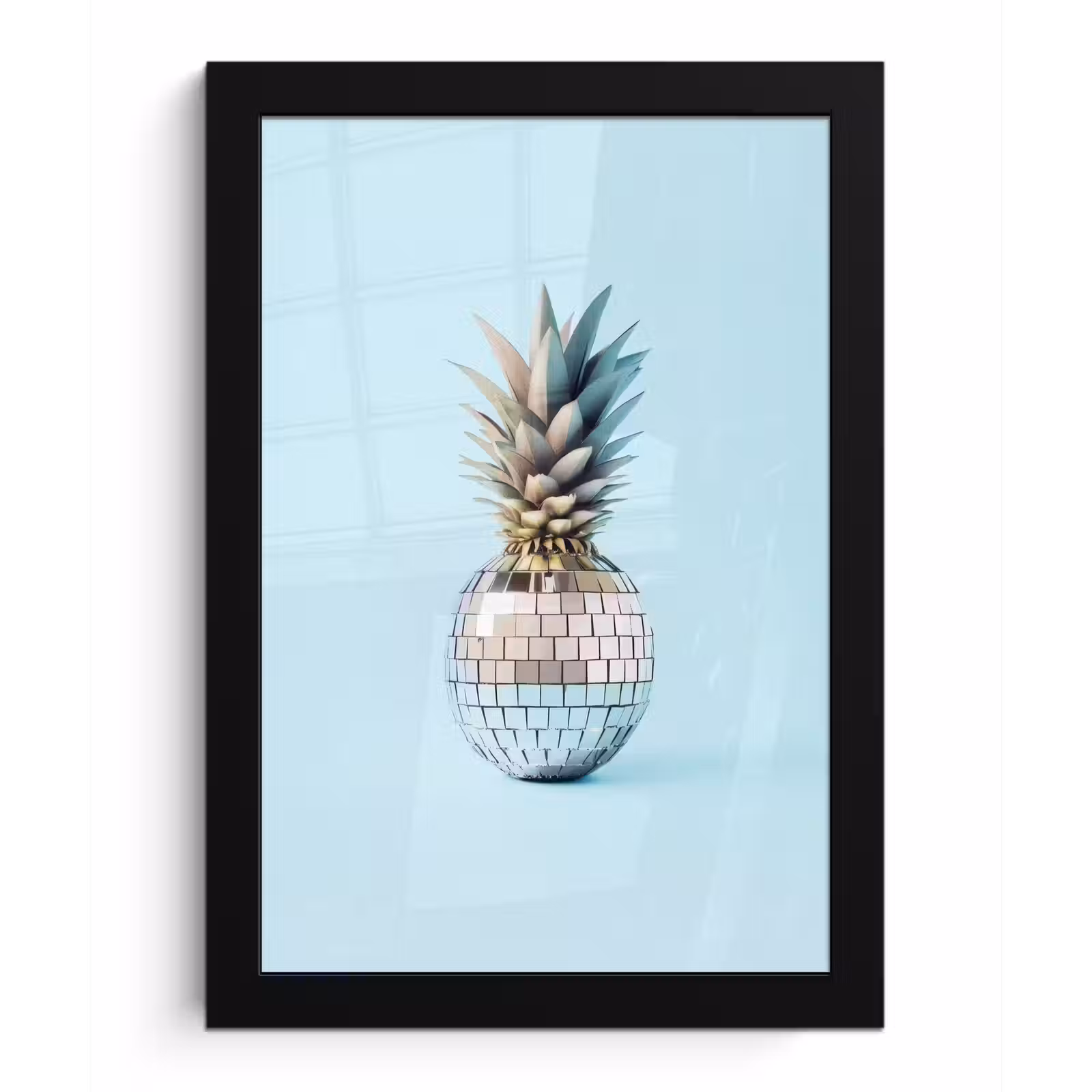 Poster met lijst - Blauw - Ananas - Disco - Discobal — 1