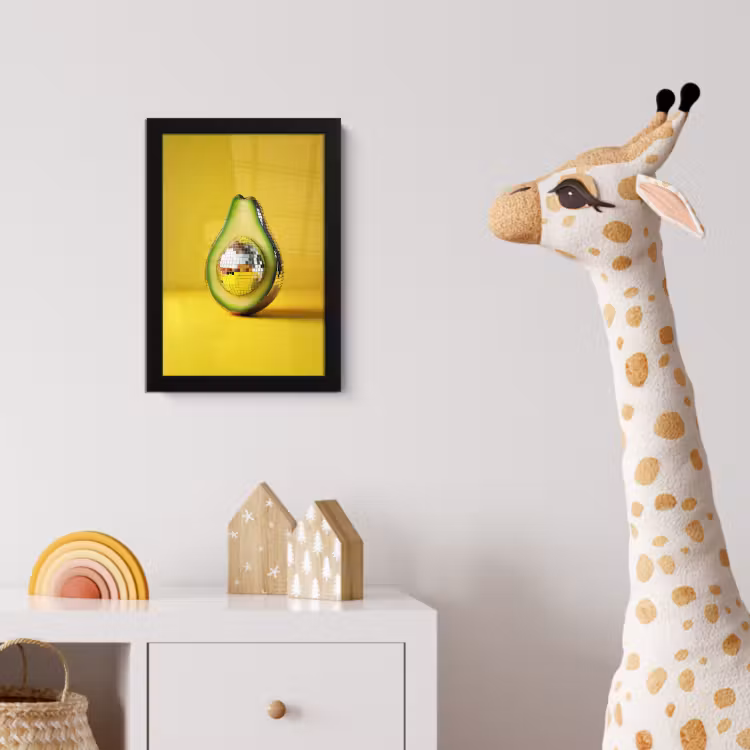 Poster met lijst - Avocado - Discobal - Geel - Glitter — 5