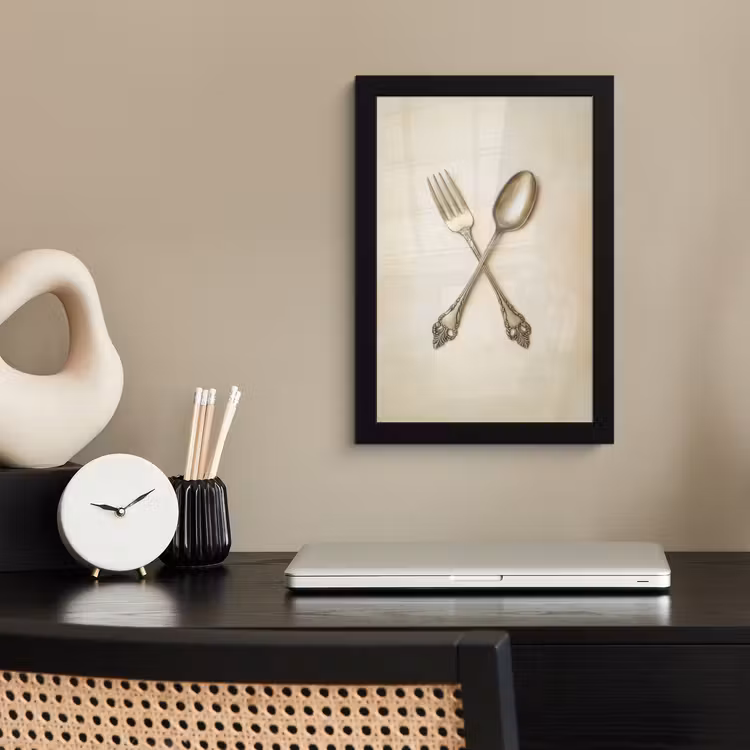 Poster met lijst - Beige - Vintage - Bestek — 3