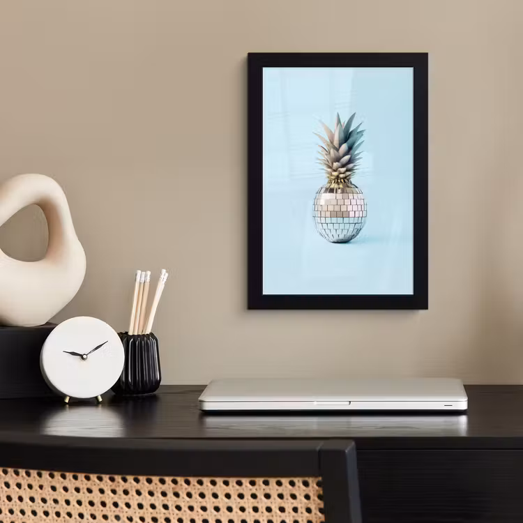 Poster met lijst - Blauw - Ananas - Disco - Discobal — 3